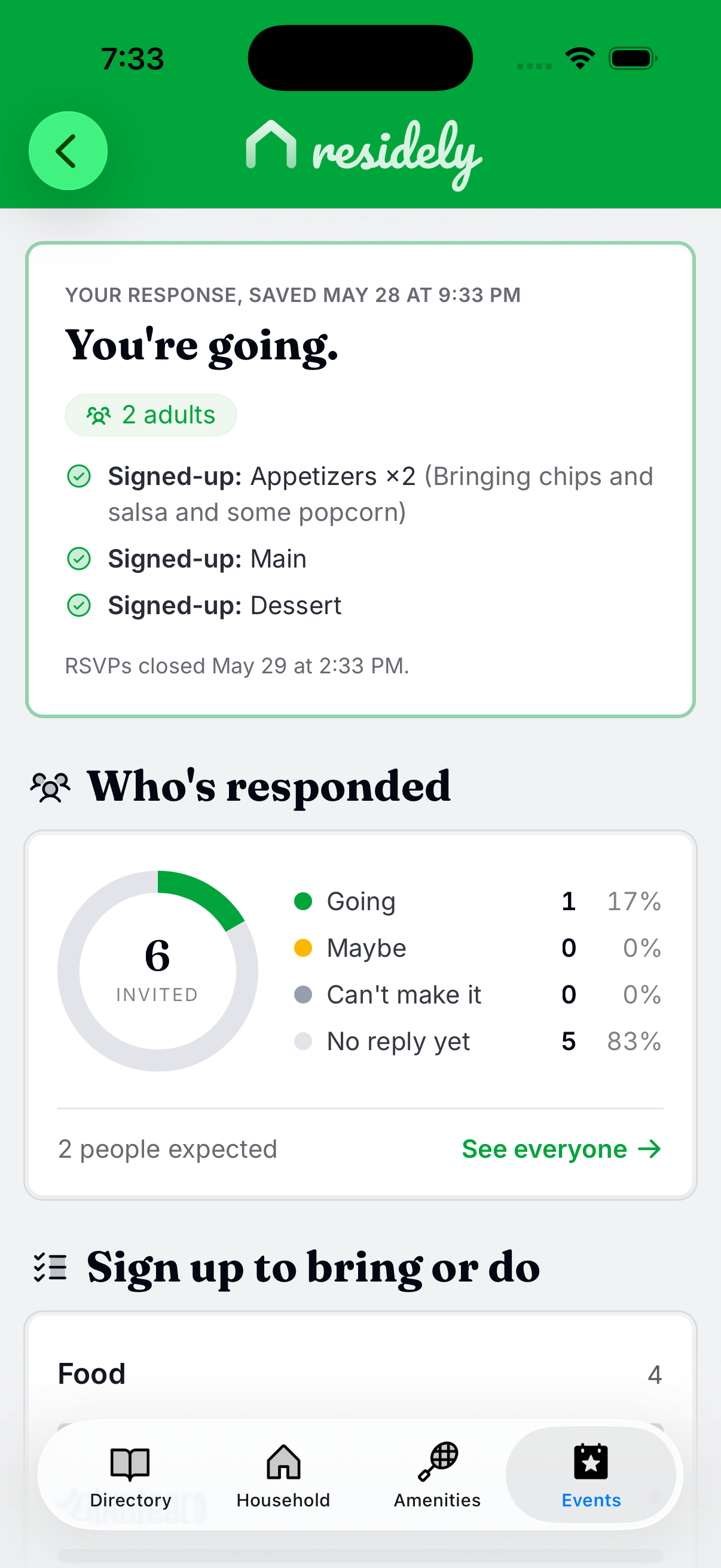Residely Event RSVPs
