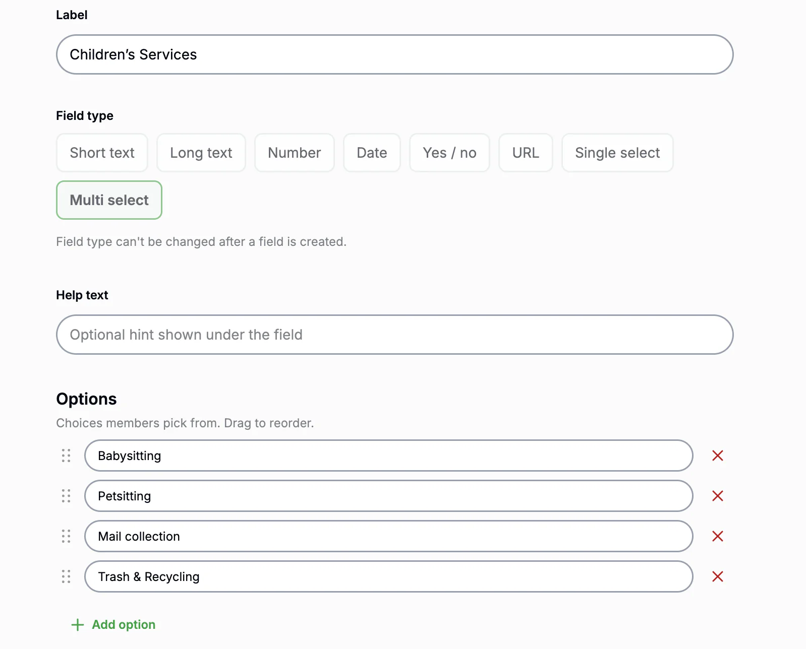 Residely custom field editor